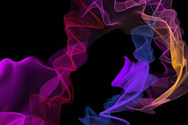 istock Colorful Abstract Flowing Waves on Black Background 2254952154