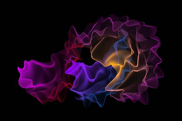 istock Colorful Abstract Flowing Waves on Black Background 2254952167