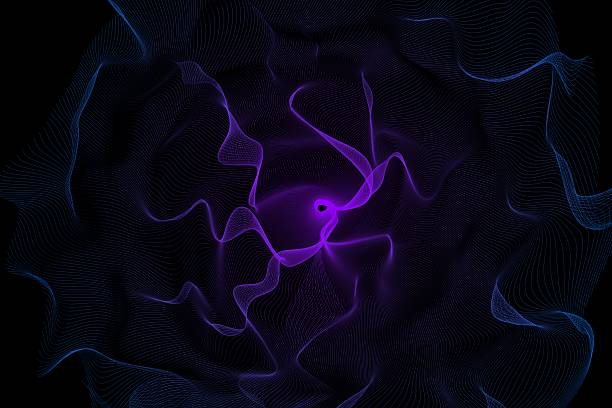 istock Colorful Abstract Flowing Waves on Black Background 2254952191