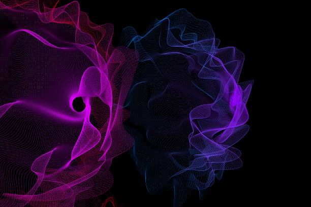 istock Colorful Abstract Flowing Waves on Black Background 2254952352