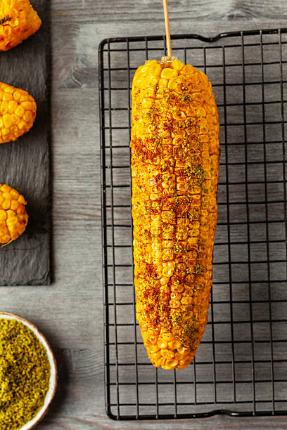 Gourmet Grilled Corn with Crushed Pistachio Topping