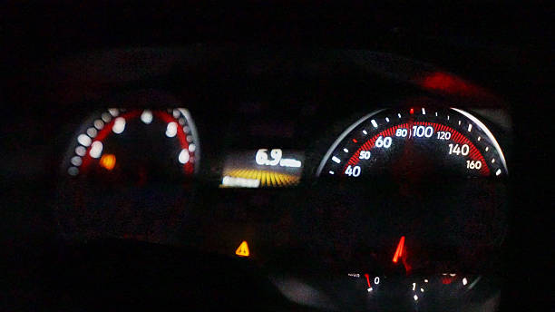 White arrow display of a roller stand for testing car brakes