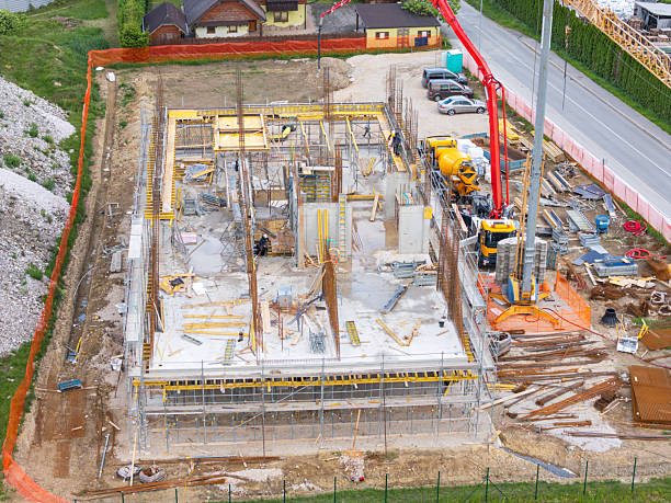 istock Aerial View of Construction Site with Building Framework 2254962023