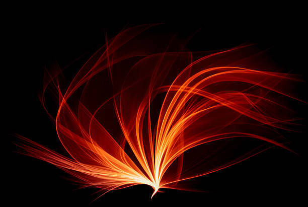 laser light. streaks of light rippling and twisting
