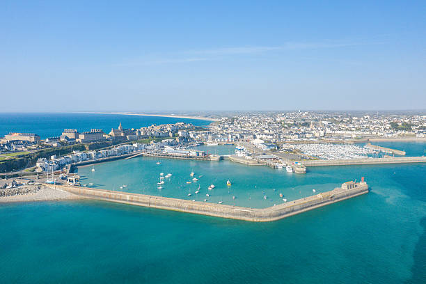 istock Granville harbor with marina and old town view 2254964434