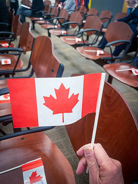 istock Hand Holding Canadian Flag at Citizenship Oath Ceremony 2254966547