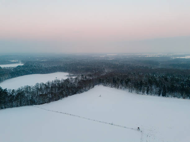 A misty and foggy morning during sunrise