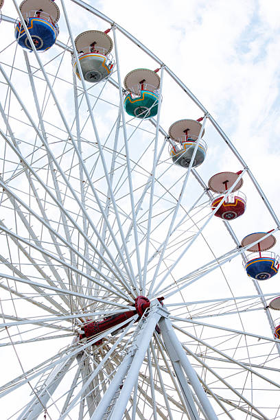 istock Colorful ferris wheel against a cloudy sky 2254970604