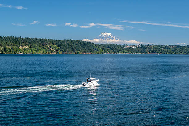 Gig Harbor, USA - August 8, 2025. Sailing at Puget Sound, Gig Harbor, Washington, USA