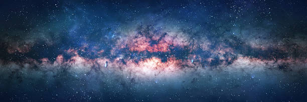 Sky with stars and galaxies. Bright space background. Deep space in the sky. Colorful Universe. Photo collage. Not AI content