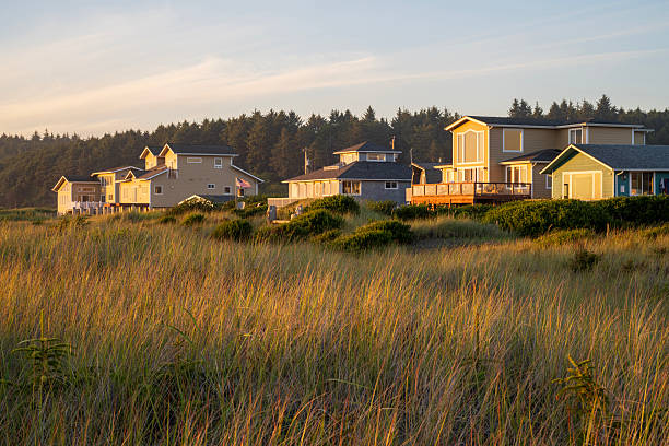 Oceanfront houses, Moclips, Washington, USA
