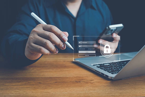 istock Businessman using laptop login username and password, Cyber security protect business transaction from online digital cyber attack, privacy smart security software protection digital financial Data. 2254981117