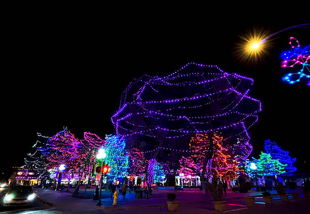istock Santa Fe, NM: Christmas Lights in Plaza at Night 2254995464