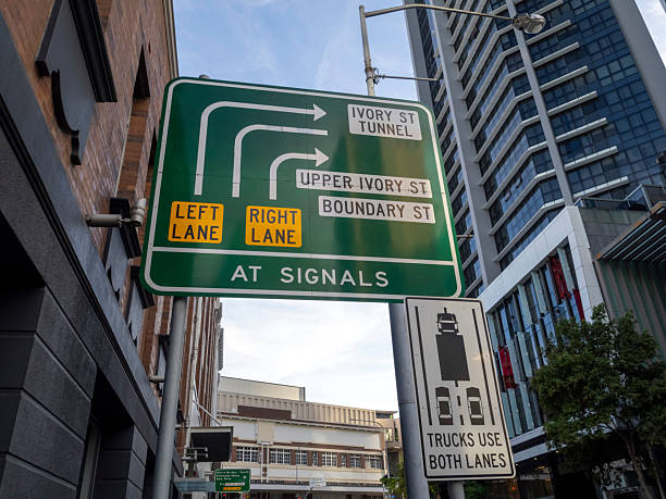 Directional traffic signs in Central Brisbane, Australia