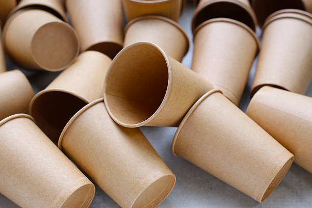 istock Brown paper cups, disposable glass 2254996853