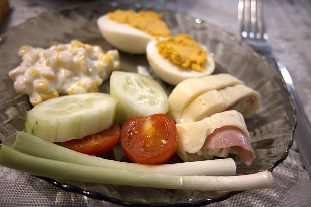 istock Homemade Cold Breakfast Selection with Eggs and Cheese Rolls 2255010275