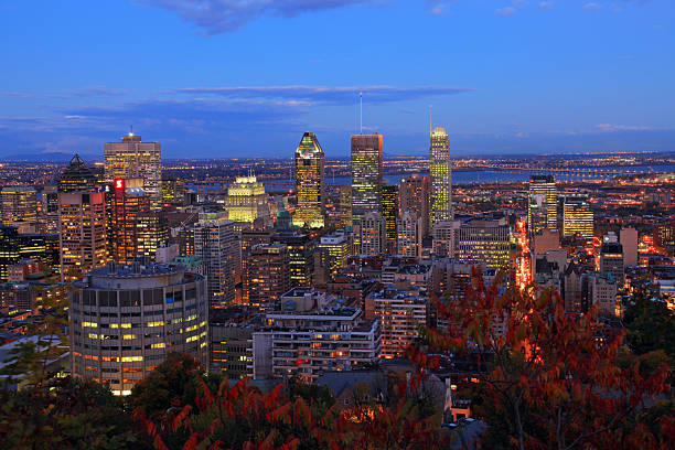 Aerial shot of the Chicago cityscape on a Fall sunset.