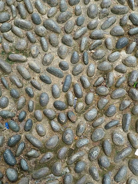 Neat white stone arrangement pattern