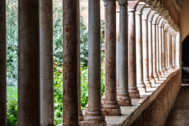 View down corridor with columns, Verona Arena