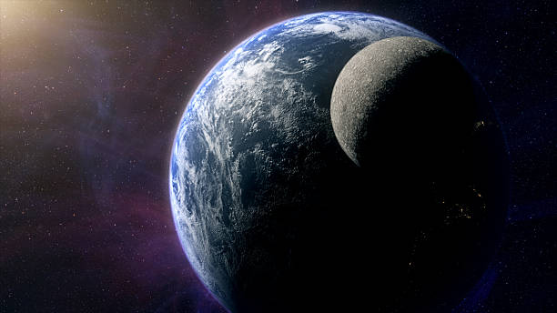 istock Cinematic planet Earth and Moon space view 2255030396