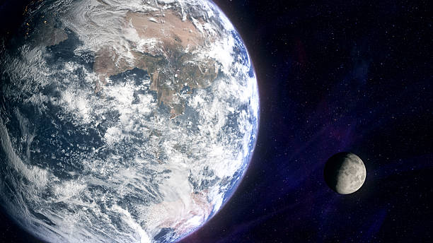 istock Cinematic planet Earth and Moon space view 2255030490