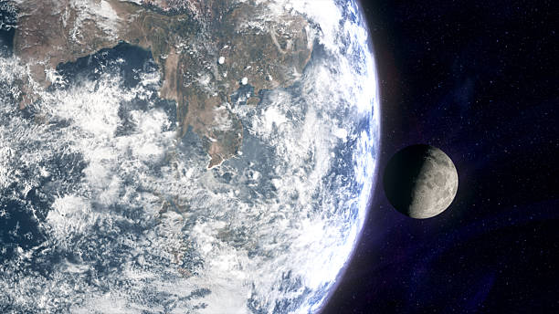 istock Cinematic planet Earth and Moon space view 2255030507