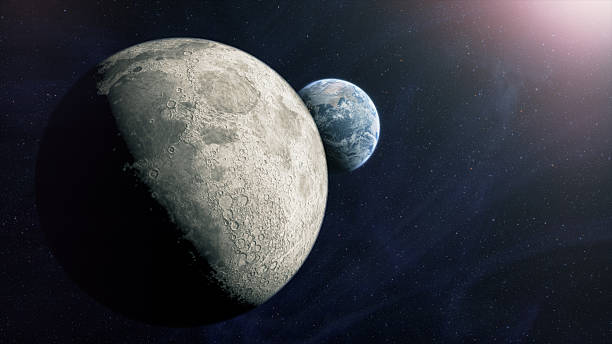 istock Cinematic planet Earth and Moon space view 2255030825