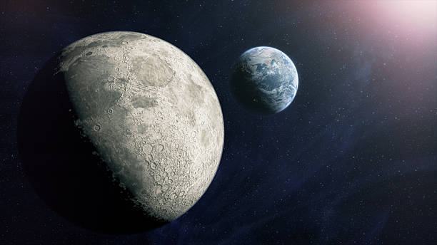istock Cinematic planet Earth and Moon space view 2255031021