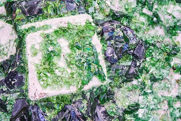 High angle view of broken green plate by accident at home in the kitchen