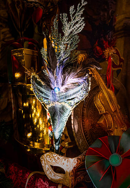 Venice, Italy - February 11, 2024: The Carnival of Venice (Italian: Carnevale di Venezia) is an annual festival held in Venice, Italy, famous throughout the world for its elaborate costumes and masks. \nThe Carnival ends on Shrove Tuesday (Martedì Grasso or Mardi Gras), which is the day before the start of Lent on Ash Wednesday (February-March).\nThe Carnival traces its origins to the Middle Ages, existing for several centuries until it was abolished in 1797. The tradition was revived in 1979, and the modern event now attracts approximately 3 million visitors annually.