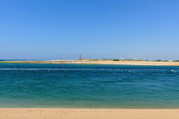 istock Deep blue tidal channel and sandy coast, Barre d'Etel 2255057168