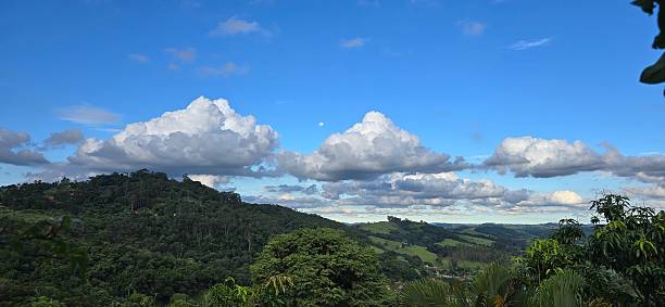Moon and Green mountains in the countryside