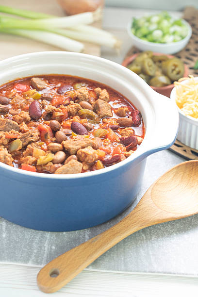 Mexican-inspired spicy chili with three meats