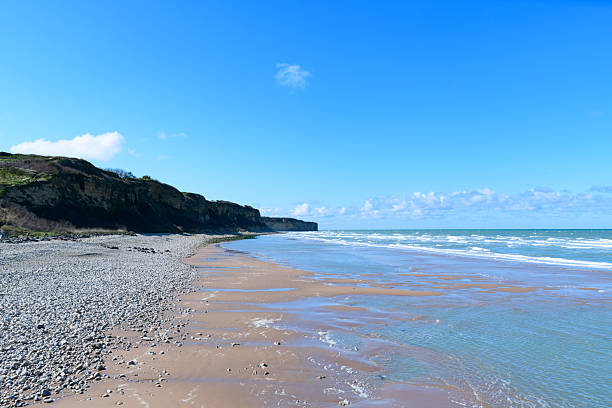 istock Rocky shoreline and cliffs at Omaha Beach 2255078262