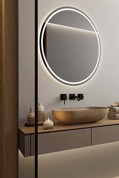 istock Minimalist Bathroom with Scandinavian Japandi Spa Aesthetic 2255079257