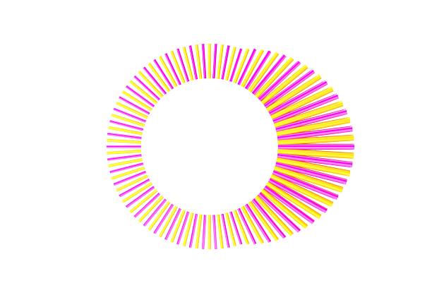 Colorful Abstract 3D Sphere with Radiating Lines on White Background