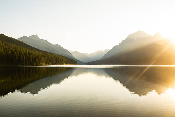 istock Bright Morning Sun Breaks Over The Mountains Around Bowman Lake 2255082767