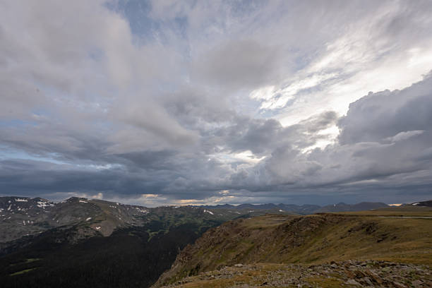 Clouds Begin To Break Up Before Sunset Over Trail Ridge Road in Rocky Mountains
