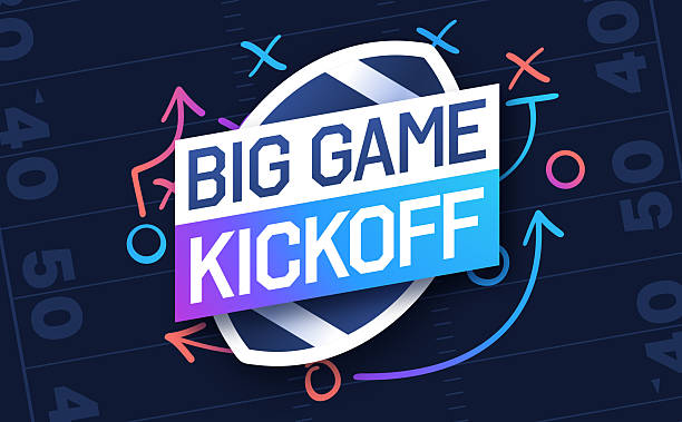 Big game kickoff football party and football invitation field background.