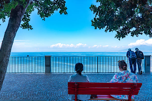 Leonelli's beach and Piazza della Vittoria, Sorrento, Italy.