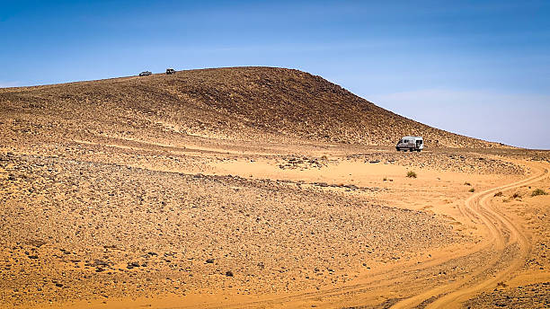 4X4 trip on a cobblestone track in the Moroccan desert