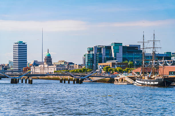 istock Dublin downtown with  Liffey river, Custom House and the Spire 2255090169
