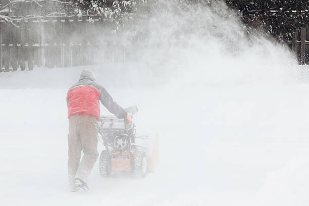 snow cannons on a frosty morning