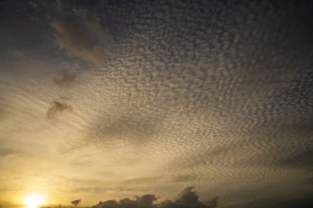 Sunset background. Beautiful sky with colorful clouds.