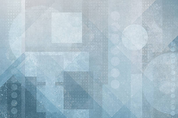 This elegant abstract background features a sophisticated blend of overlapping geometric shapes and cool blue tones. Its distressed, grainy texture adds a modern artistic touch, making it perfect for creative presentations, website headers, or professional graphic design projects seeking a minimalist aesthetic.