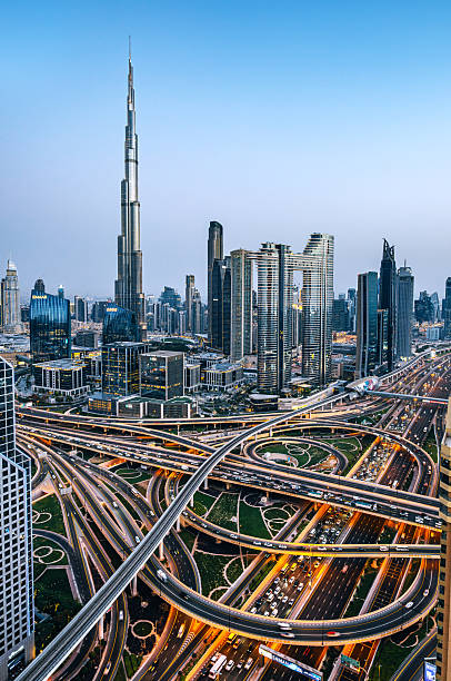 istock Dubai Skyline With Intertwined Highways And Skyscrapers 2255105544
