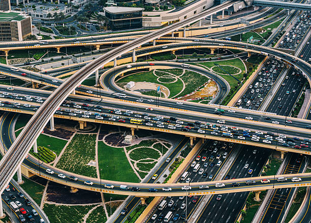 istock Dubai Aerial View Of Complex Highway Interchange Network 2255106003