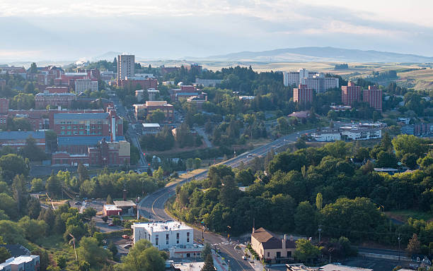 istock Aerial View of Washington State University Campus and Pullman Cityscape at Sunset 2255106048
