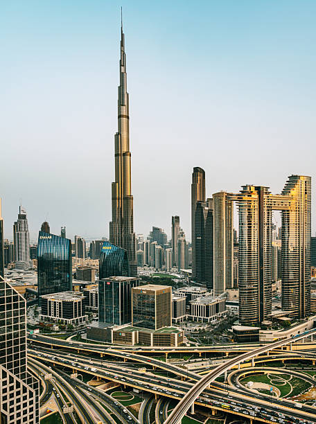 istock Dubai Skyline With Burj Khalifa And Metro Highways 2255106074