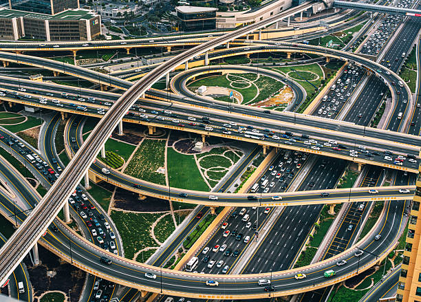 istock Dubai Aerial View Of Multilevel Highway Interchange 2255106259
